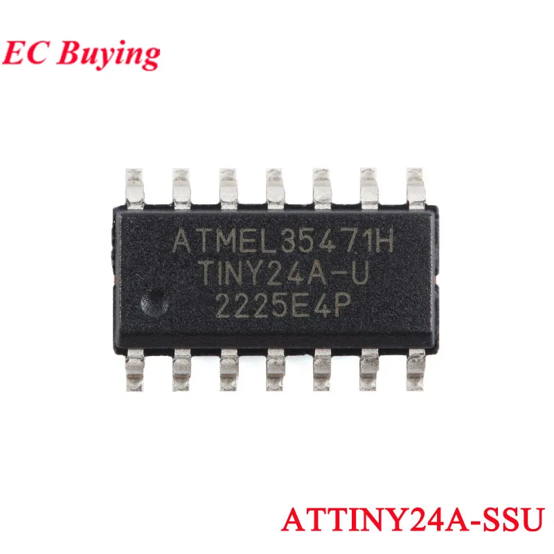 2PCS/1PC ATTINY24A-SSU ATTINY24 ATTINY24A ATTINY24-SSU TINY24A-U SOIC-14 8-bit AVR Microcontroller Chip IC