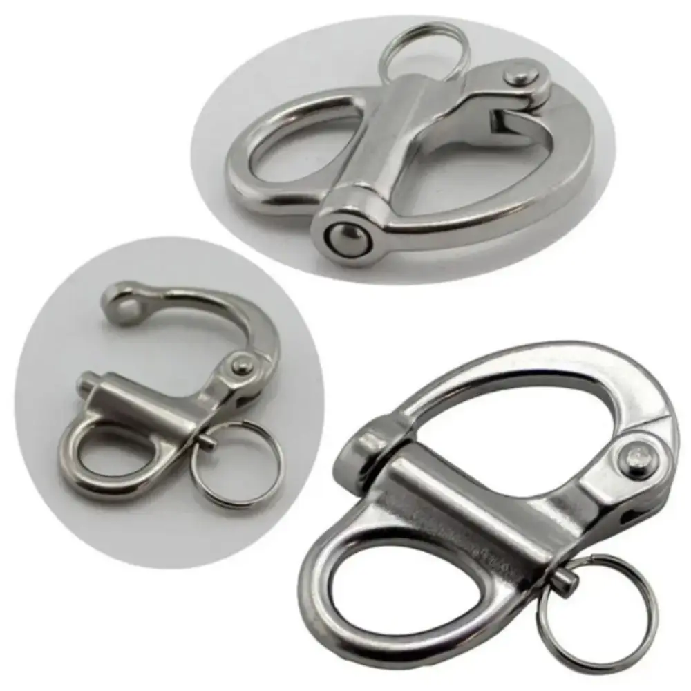 Hook Stainless Steel Snap Shackle Jaw Swivel Quick Release Swivel Snap Shackle 35/52/69/96mm Fixed Shackle Boats