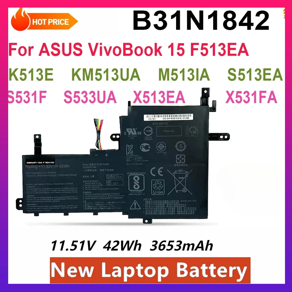 B31N1842 Laptop Battery for ASUS VivoBook F513EA F513EP F513IA K513E K513EA K513EP KM513UA M513IA M513UA S513EA S513F S5500F