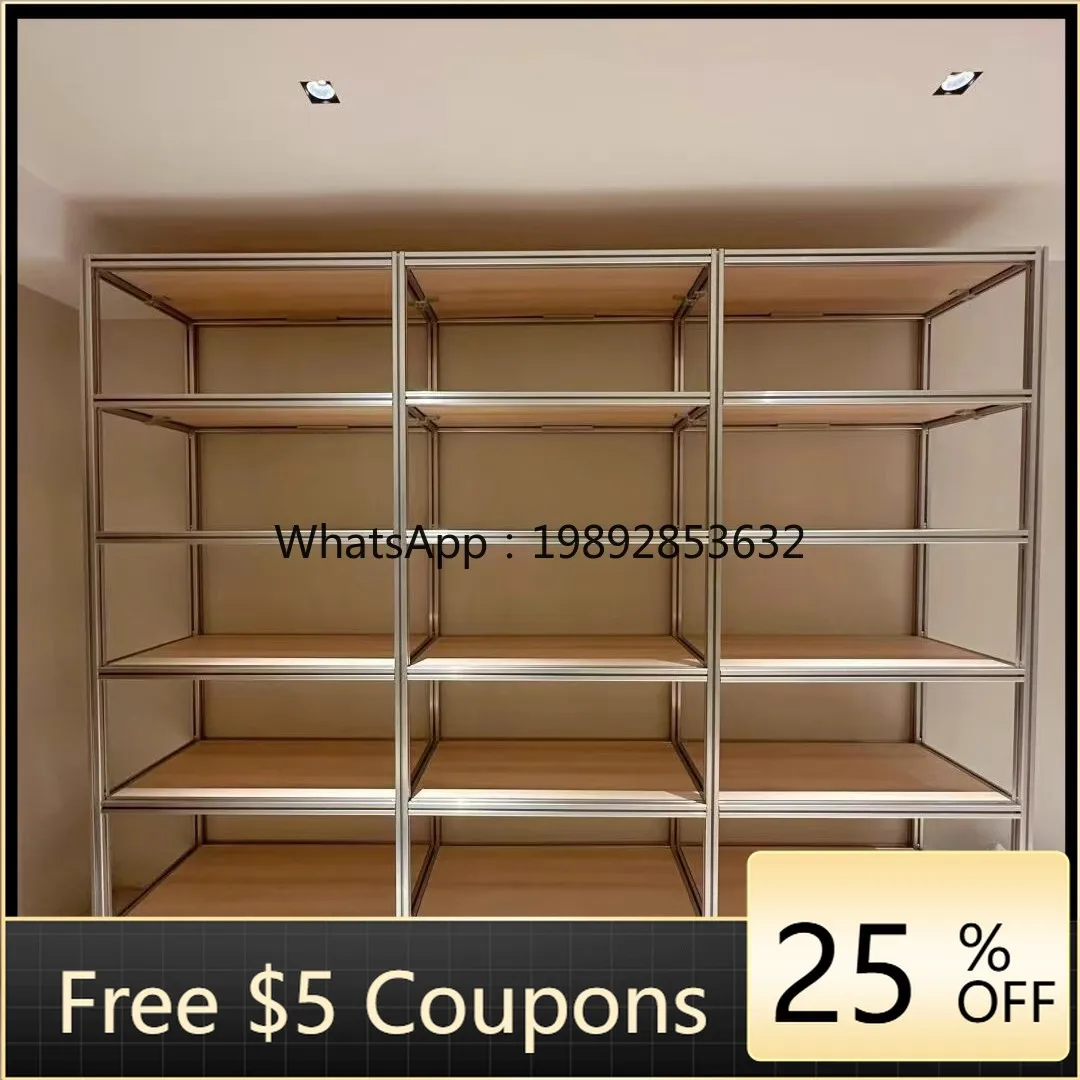 

LYY Birch Aluminum Profile Floor-standing Multi-layer Display Cabinet Product Sample Display Cabinet Storage Organizer Shelf