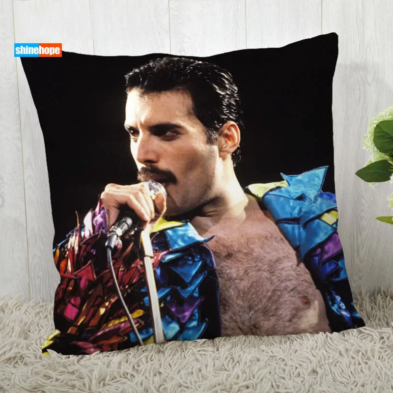 Freddie Mercury Pillow Cover Customize Star Pillowcase Modern Home Decorative Pillow Case For Living Room 45X45cm