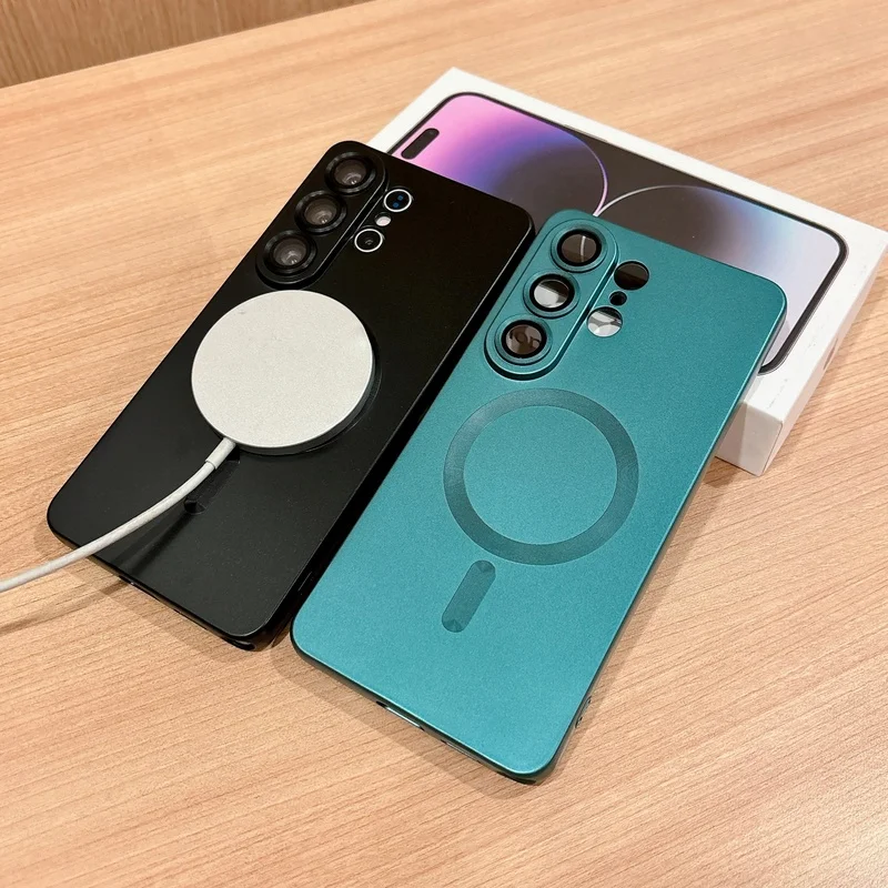 Luxury Matte Magnetic Phone Case For Samsung Galaxy S26 S25 Edge S24 S23 S22 S21 FE Plus Ultra For Magsafe Magnetic Phone Cover