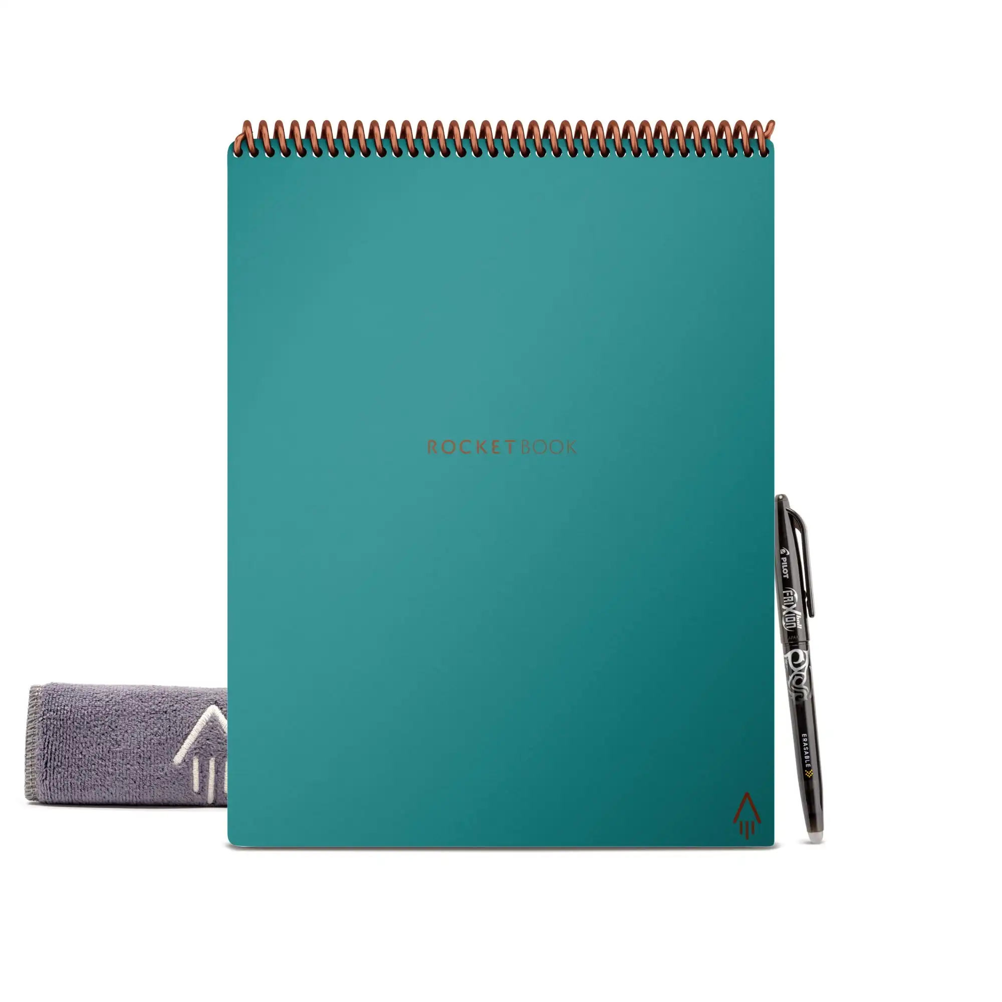Rocketbook Line-Ruled Flip Notepad with Pilot FriXion Pen and Microfiber Cloth, 8.5" x11", 32 Pages