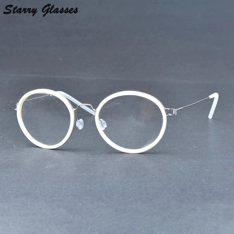 

2023 New Buffalo Horn Titanium Oval Eyeglasses Men Handmade Natural Optical Eyewear Women Reading Personality Glasses Frame