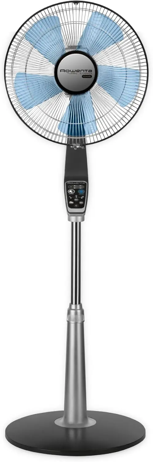 

53-дюймовый ультратихий осциллирующий напольный вентилятор для спальни, 5 скоростей, портативное комнатное охлаждение с пультом дистанционного управления