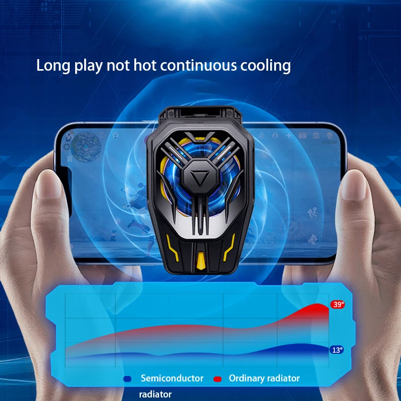 Mobile Phone Radiator Semiconductor Cooling Fan Phone Cooling Fan for Mobile Radiator for Wireless Cell Phone RGB Light Cooler