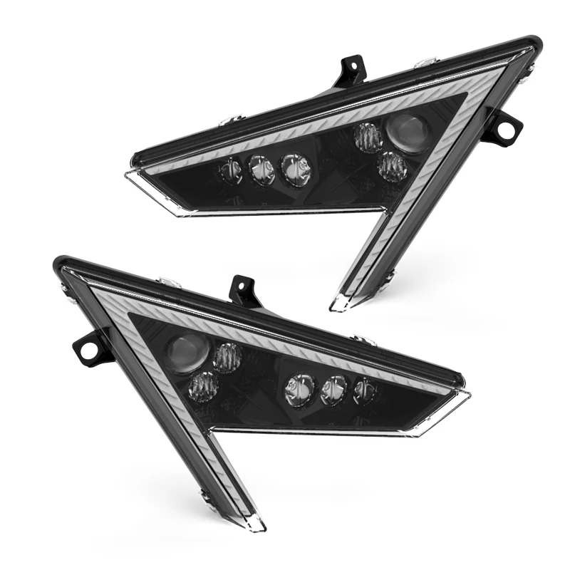 Black LED headlight DRL atv headlight for Polaris RZR PRO XP 4 2020