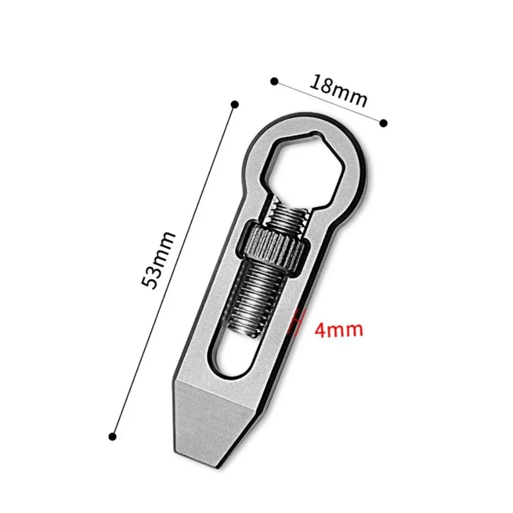 New mini titanium alloy pry bar multifunctional adjustable wrench keychain necklace pendant EDC small tool