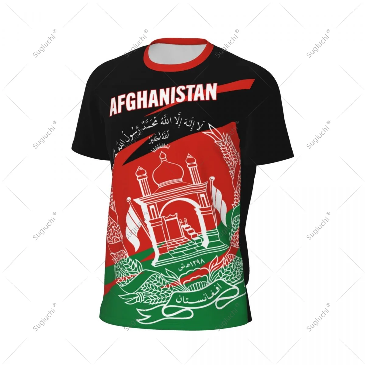 Afghanistan Flag Men Sports T-shirt Women Tees jersey for Soccer Football Running Bike Tennis Fitness Fans - view 3