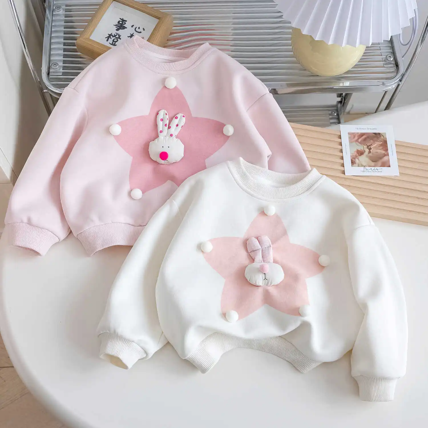 

Baby Girls Tops Sweatshirt Autumn 2024 New Girl Foreign Style Long-sleeved Top Children's Little Kids Pullover Clothes