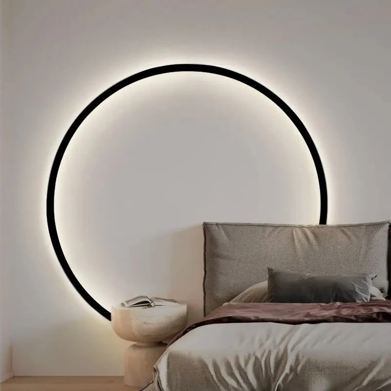 

Simple Circle Background Decoration Lamps New Modern LED Wall Lights Living Room Bedroom Bedside Aisle Corridor Indoor Lighting