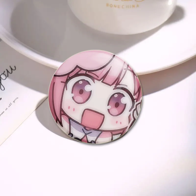 AnimeProject Sekai Badge Cute Cartoon Emu Otori Brooches Round Handmade Brooches Lapel Pins Jewelry for Backpack Clothes Gift