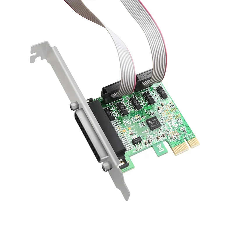 DIEWU 2 PORTS RS-232 Serial Port COM & DB25 Printer Parallel Port LPT to PCI-E PCI Express Card Adapter Converter asix ax99100