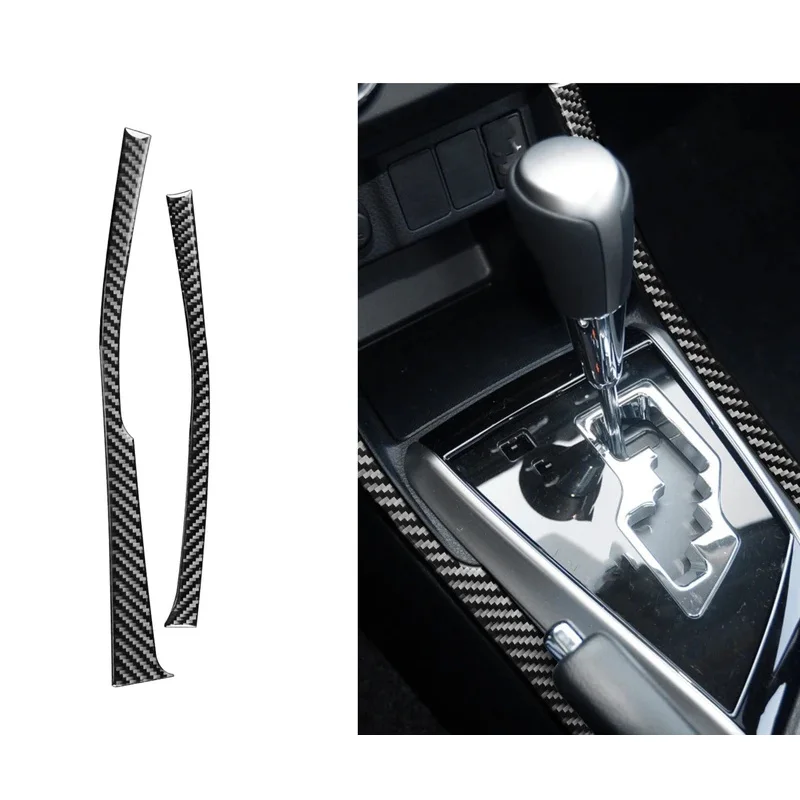 

Carbon Fiber Gear Shift Side Decoration Cover Trim Sticker Decal for Corolla 2014 2015 2016 2017 2018 Car Accessories