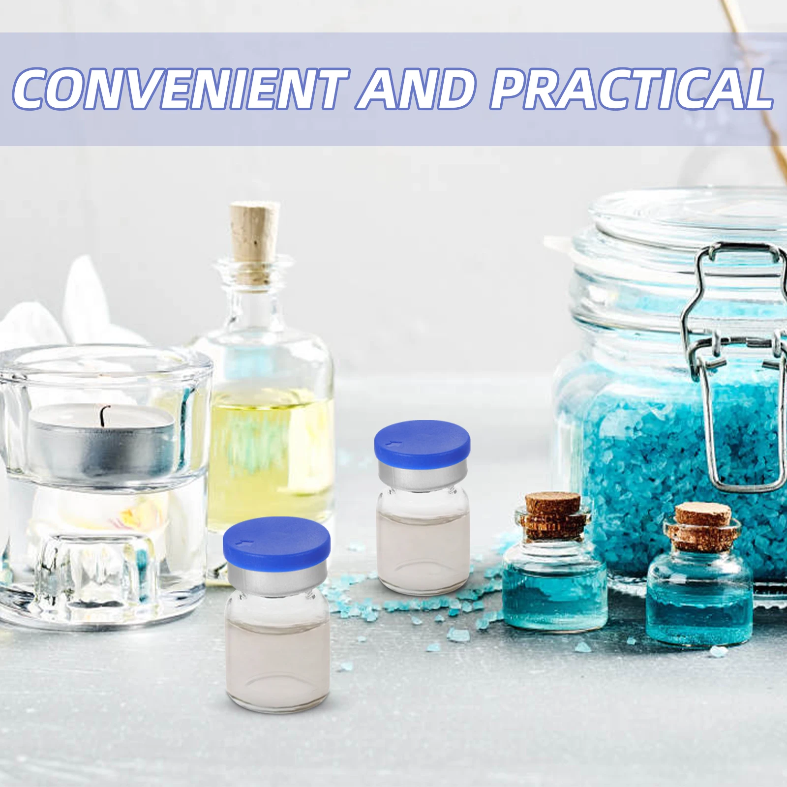 

20pcs 12ml Clear Glass Vials Essential Oil Bottling Liquid Sampling Powder Test Tubes Mini Leak Proof