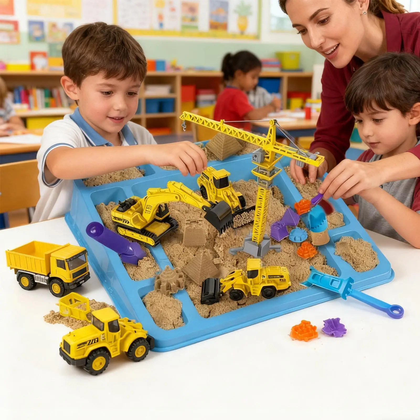 プレイ建設砂キット 宇宙工学 ビーチおもちゃ 建設おもちゃ 車両 男の子 女の子 就学前のお子様 屋内 屋外用