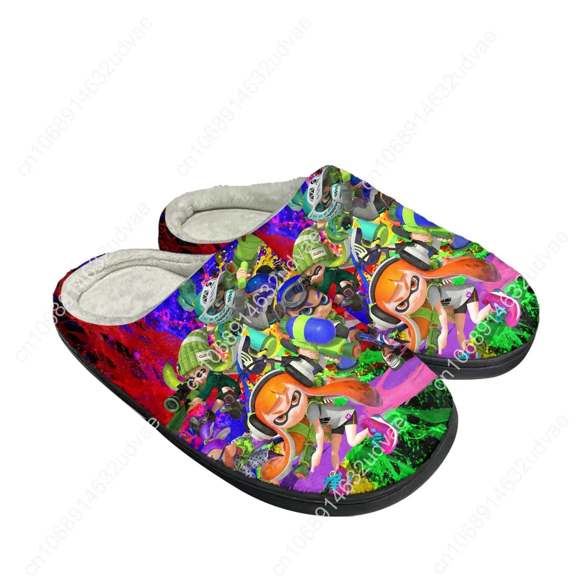 Splatoons Home Cotton Custom Slippers Mens Womens Sandals Plush Bedroom Casual Keep Warm Shoes High Quality Thermal Slipper