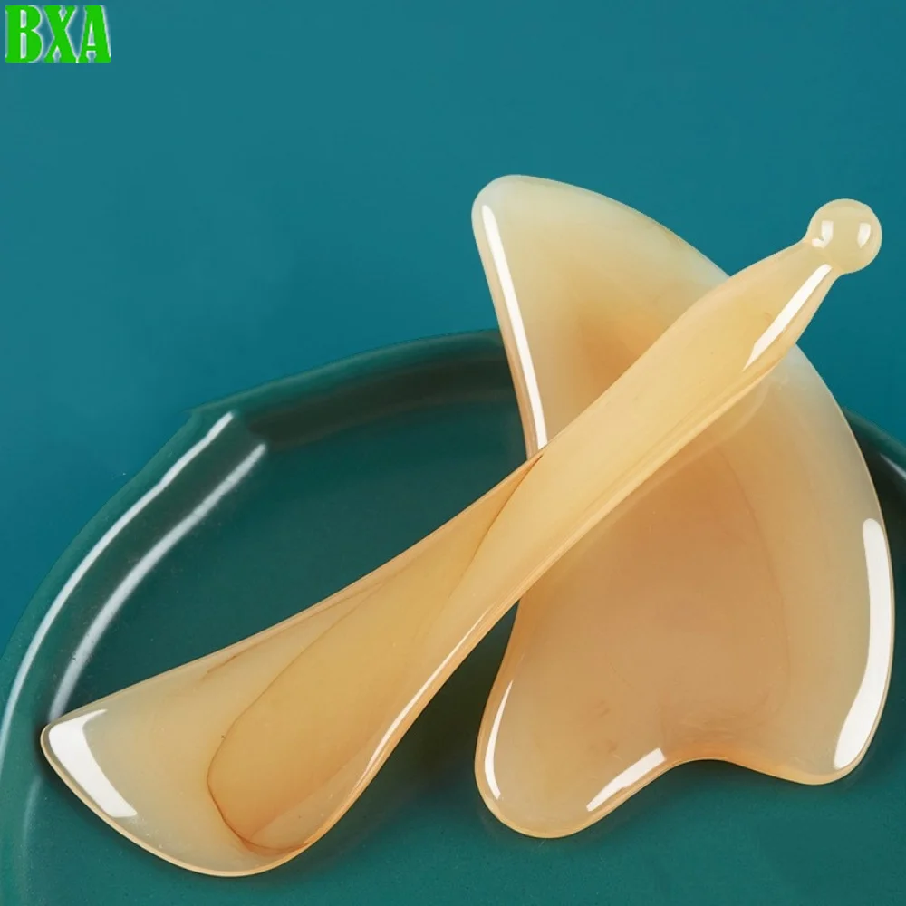 2PCS Natural Ox Horn Scraping Board Special for Face Beauty Stick Multifunctional Scraping Plate Massage Meridians Face Beauty