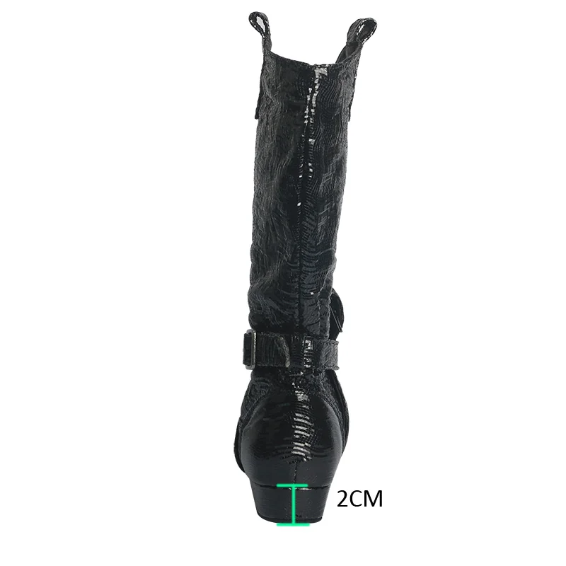 Wedopus Customized Heel Line Dance Boots Suede Sole Black Sequin Winter Boots Dancing Luxury Designer Dance Shoes Long Cowboy