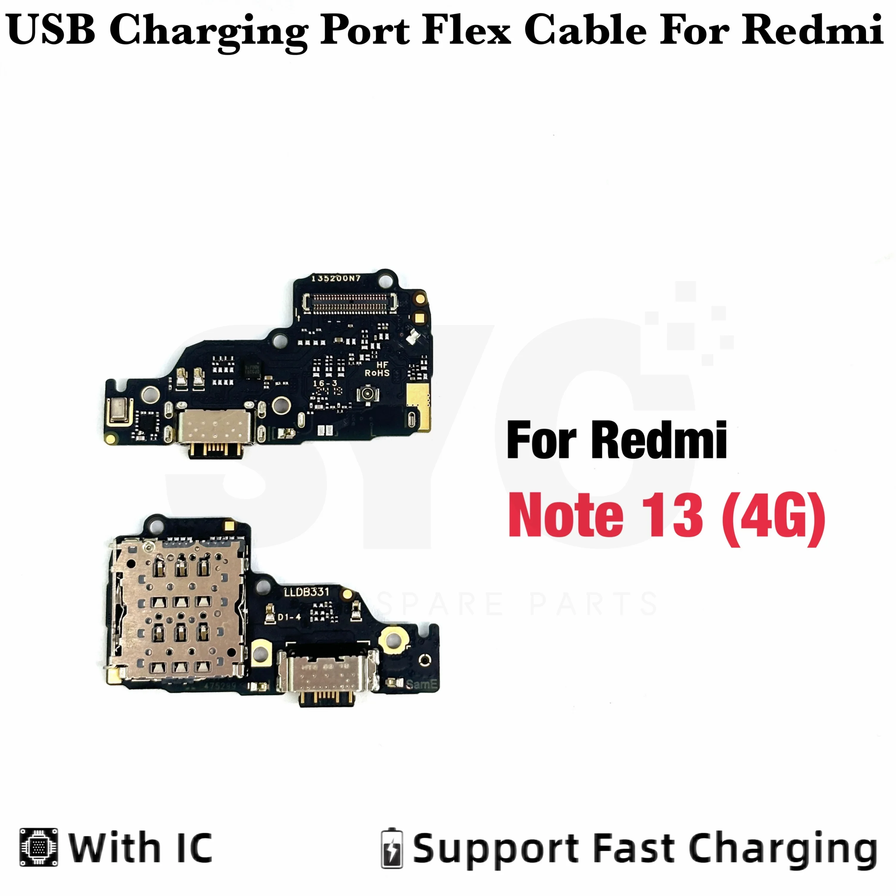 

Good quality For Xiaomi Redmi Note 13 4G USB Charging Board Dock Port Flex Cable With IC