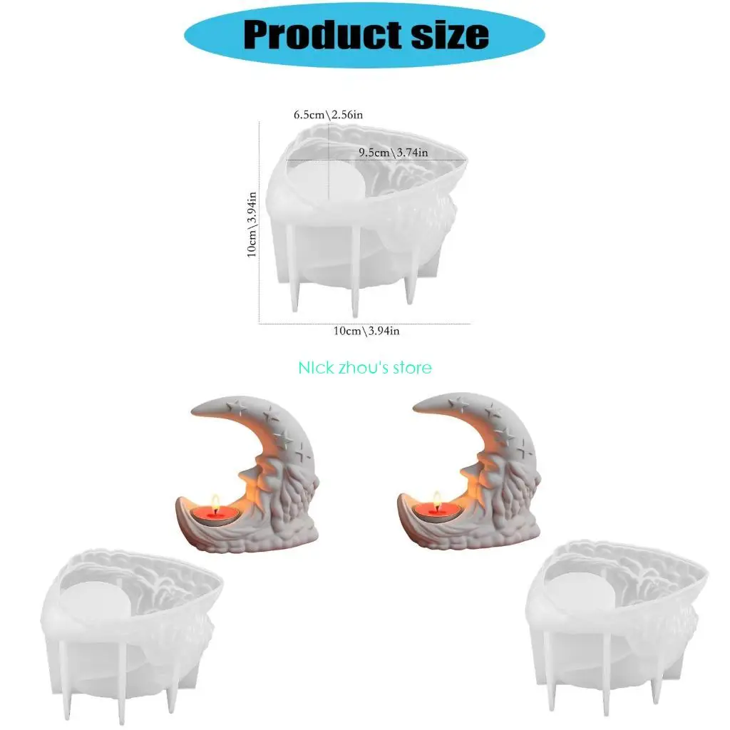 

E15E Christmas Santa Moon Silicone Craft Mould For Homemade And Unique Gifts