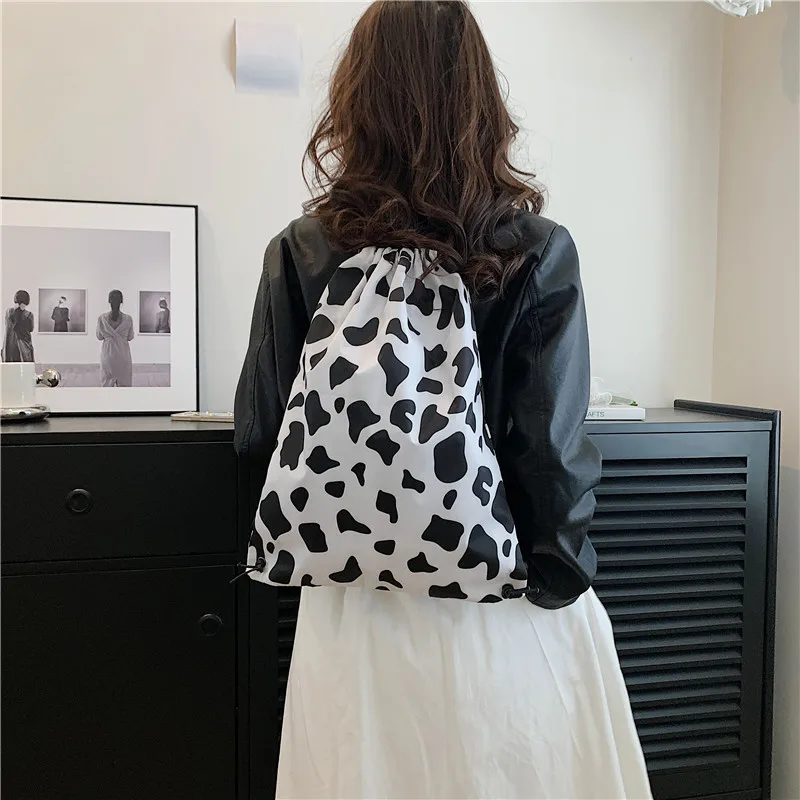 Fashion Drawstring Backpack Waterproof Backpack Multi Color String Bag Sports Gym Sack With Pocket Casual Bag For Men And Women