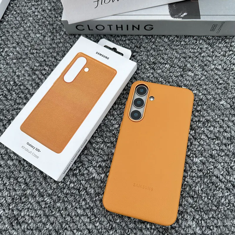 Etui na telefon Samsung Galaxy S25 Ultra Plus Edge, luksusowe etui z ekologicznej skóry na Galaxy S25Edge S25Ultra S25+, ochronne etui na tył telefonu — zdjęcie produktu 2