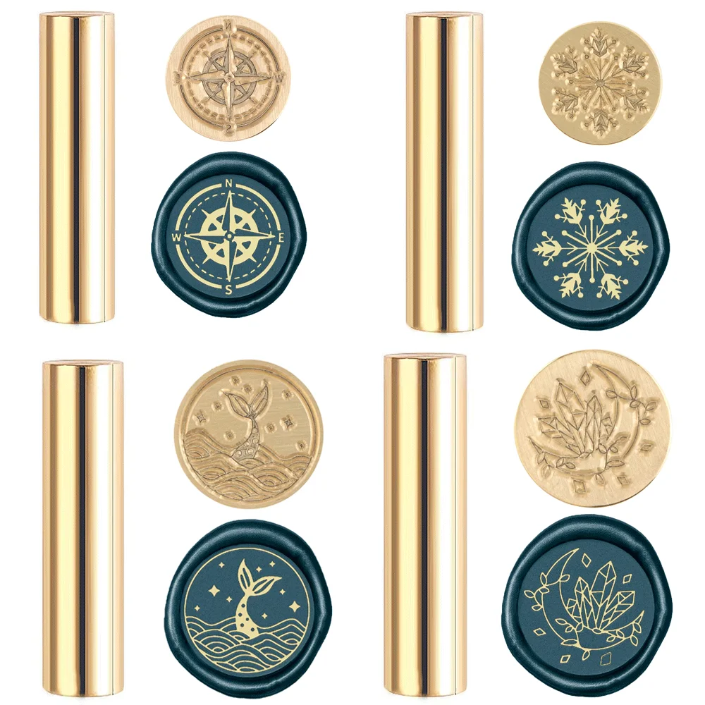 Wachssiegel-Stempel Schneeflocke Siegelwachs-Stempel Mond Mini Messing-Stempelgerät Wachssiegel 15mm für Umschläge Hochzeitseinladungen Dekoration