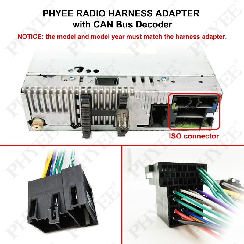 Adaptador de Cable ISO para coche, caja decodificadora CAN Bus, Conector de enchufe de 16 Pines, arnés de cableado de Radio Android para Renault