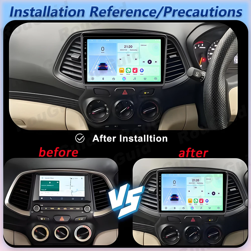 Car Radio Autoradio Carplay Android For Hyundai Santro Atos 2018 2019 GPS Navigation Video Multimedia Player Touch Screen Wifi