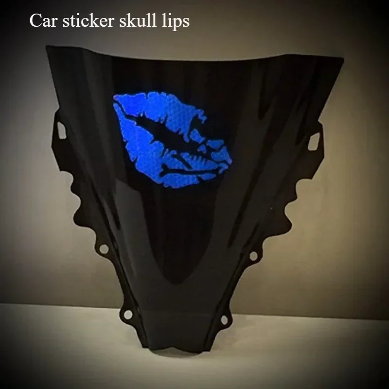 Kiss of Death Skull Crossbones Lips Reflective Car Sticker Decal Waterproof for Car Motorcycle Helmets Wind Screens Laptops