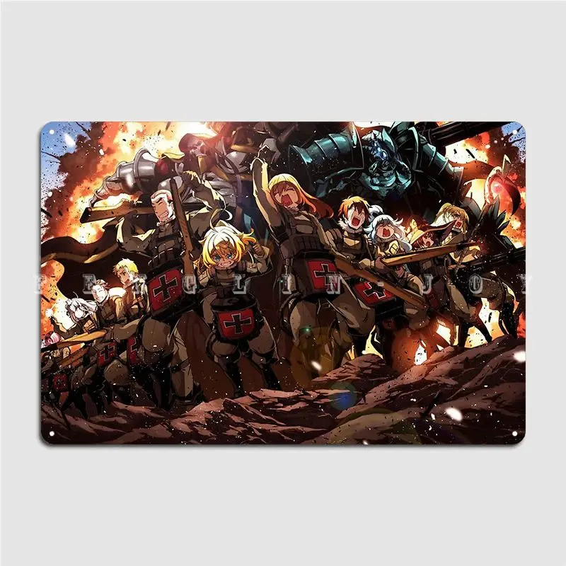 Isekai-señal de Metal de Anime Quartet, decoración de pared para cine en casa, garaje, Pub, placa de lata Vintage, Overlord Konosuba ReZero, Youjo Senki