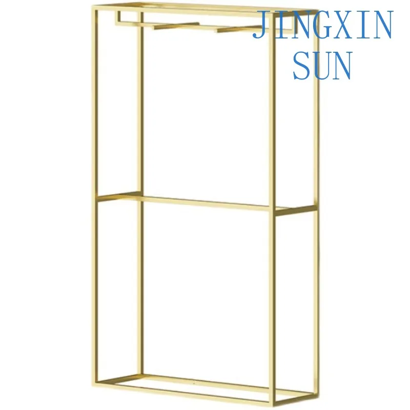 Metal Clothes Display Rack Free Standing Clothing Clothing Rack with Bottom Shelf Heavy Duty Closets Finishing Rack Bedroom