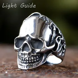 2024 new Vintage 316L Stainless Steel ring biker Ring Cool Punk Man's Skull Ring Stainless Steel Hapspecial fashion jewelry