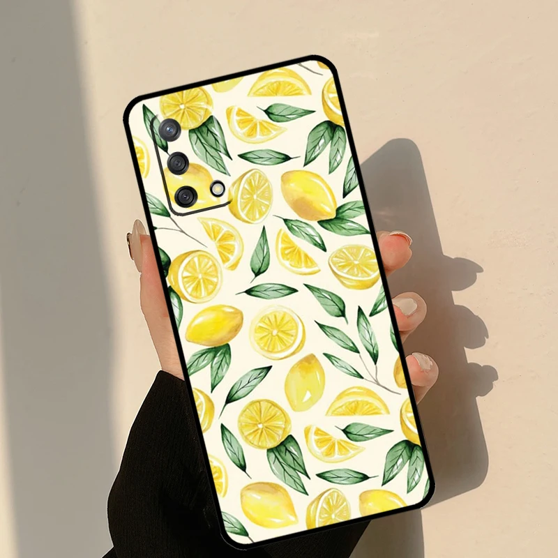 Fruit Lemon Case For OPPO A57 A77 A17 A15 A16 A76 A96 A54 A74 A52 A72 A91 A93 A5 A9 A31 A53 A54S Funda