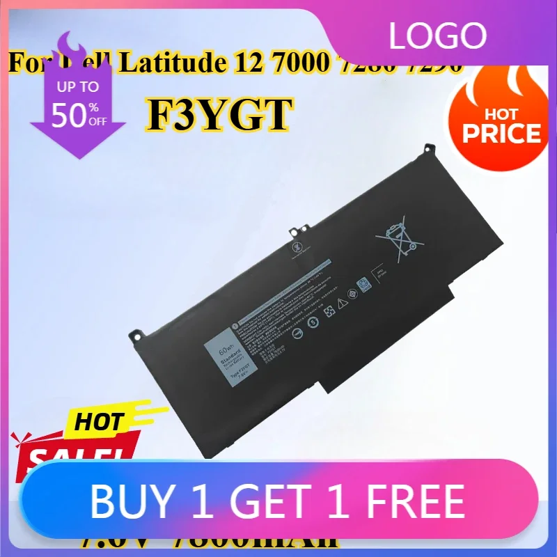 

Аккумулятор F3YGT 7,6 В, 7800 мАч для Dell Latitude 12 7000 7280 7290 13 7380 7390 14 E7280 E7380 E7480 E7290 E7390 7480 7490