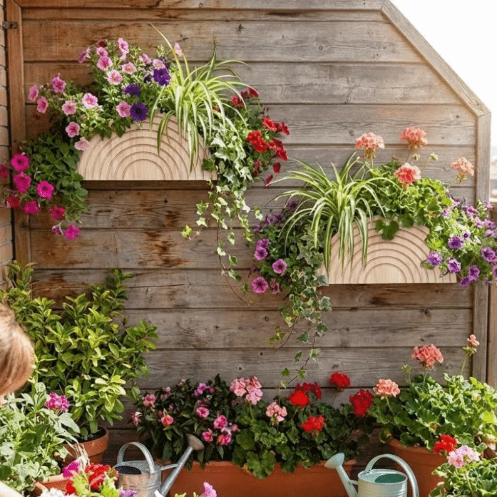 Wooden Wall-mounted Flower Rack Handmade Minimalist Wall Storage Rack with Foam Flower Holder Flower Arrangement