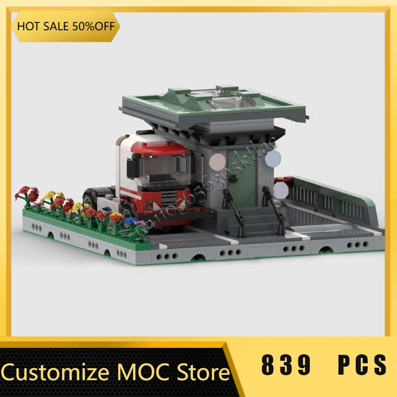 

839 шт. MOC, средневековый роскошный логистический центр, архитектура, сцена, строительный блок, настроить, сделай сам, образовательная сборка, детские игрушки, подарки