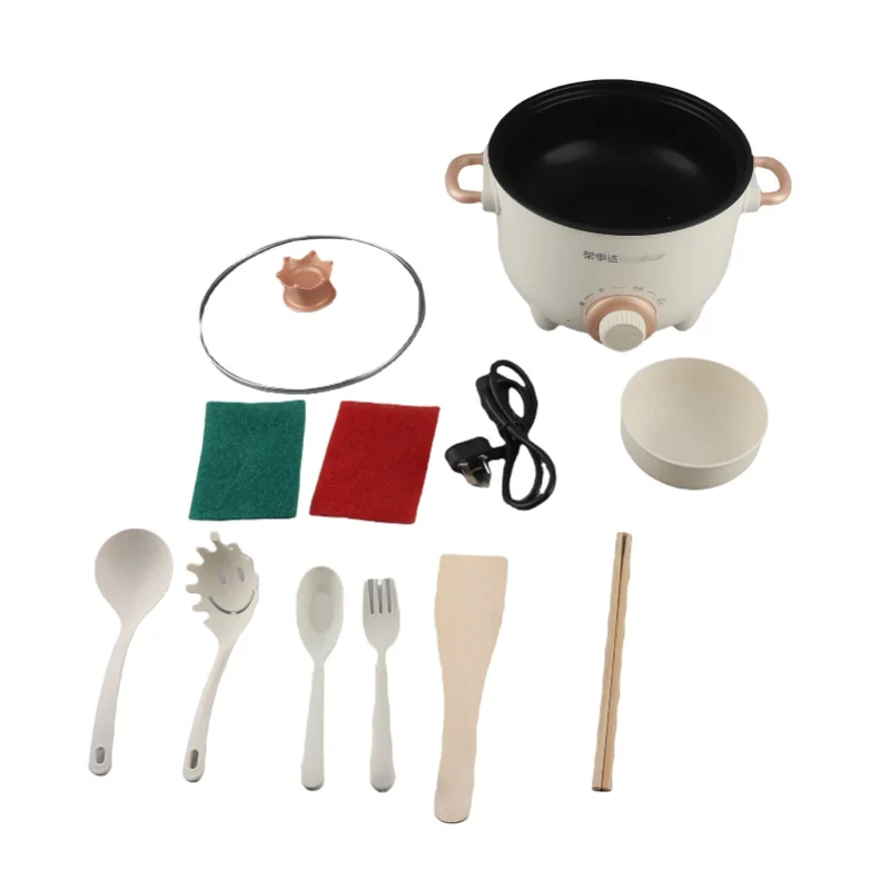 3 Gear Knob Electric Hot Pot Uniform Heating Over Heating Protection Multifunctional Cooker For Dormitory Use view 2