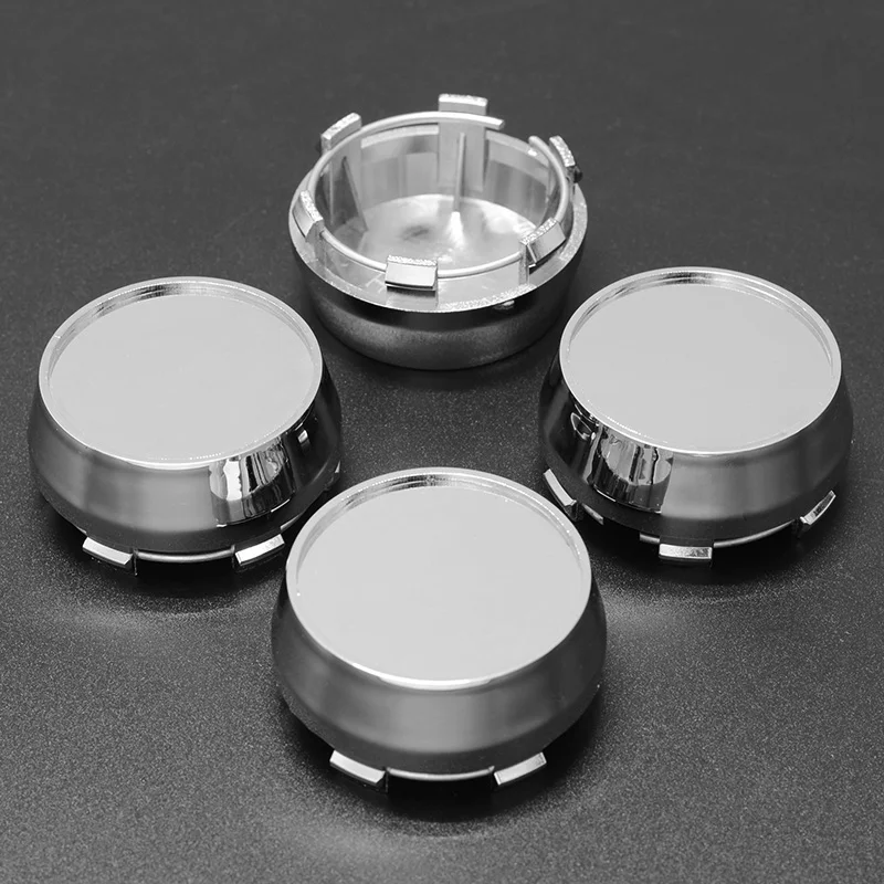 4pcs/lot High 60MM Chrome Plastic Flat Surface Car Wheel Center Hub Caps Dust Cover Auto Rim Tire Hubcap