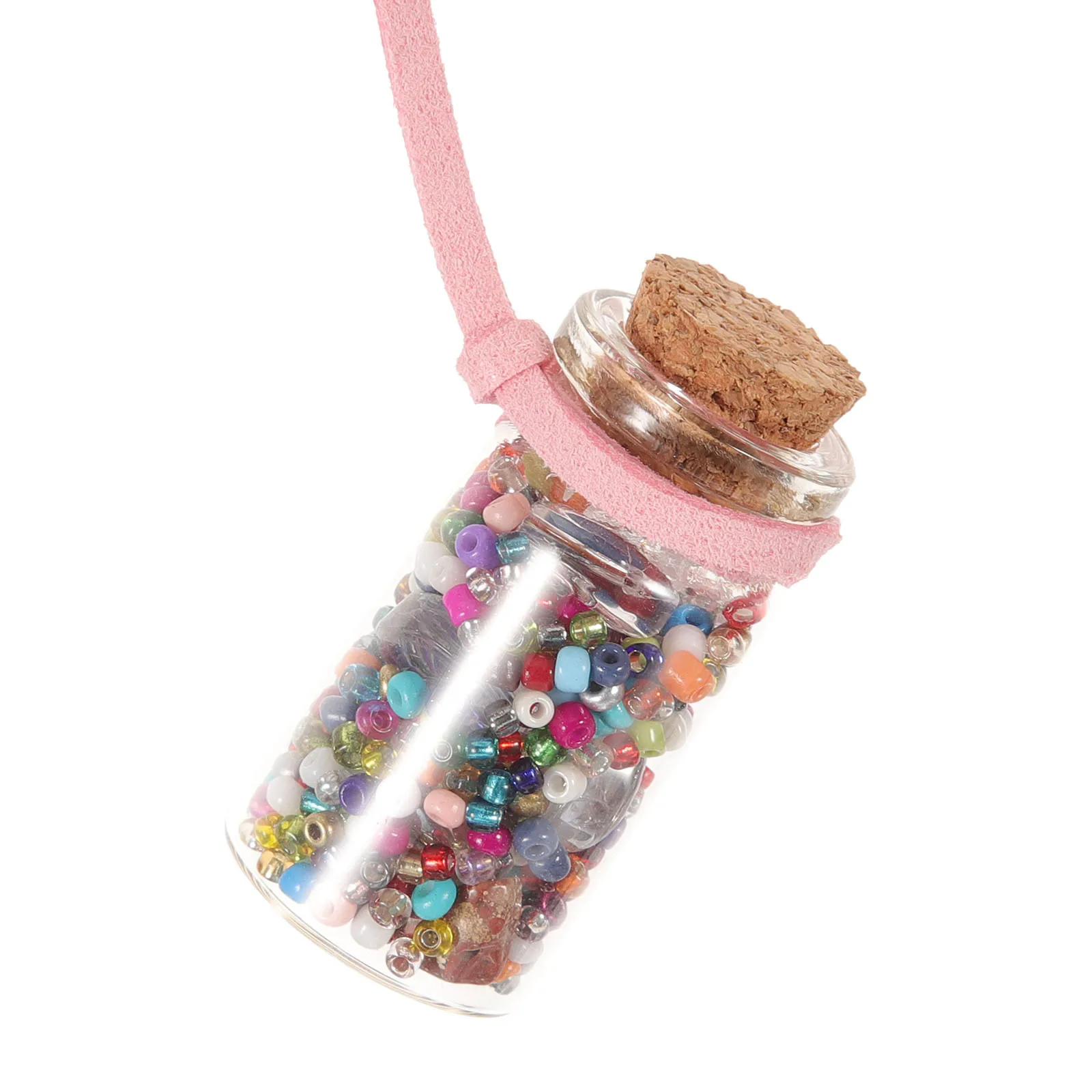 1 set 1 Set Of Beads Craft Kit Small Glass Bottles With Wooden Cork Mini Wishing Bottle Decor For Kids Diy Projects Home School
