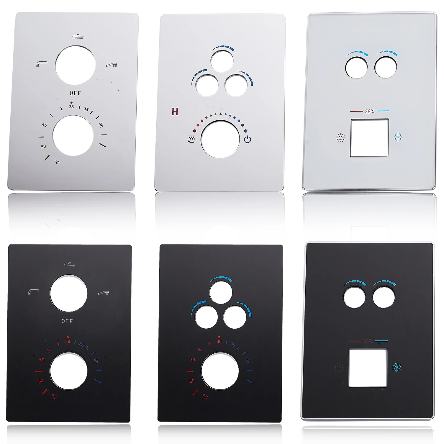 Imagem -04 - Guarnição do Termostato Escondido Válvula de Latão Maciço Controle de Função ou Matt Black Torneira Termostática do Chuveiro