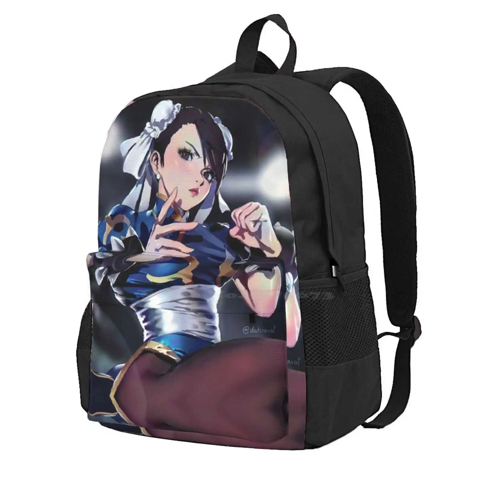 Chun Li Hot Sale Schoolbag Backpack Fashion Bags Fanart Anime Chun Li