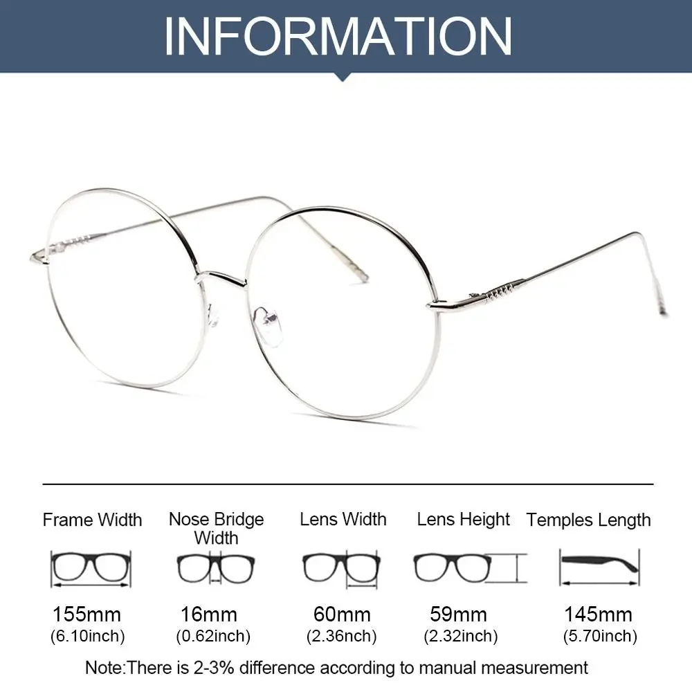 نظارات بصرية معدنية محمولة للعناية بالرؤية العتيقة، إطار نظارات دائرية