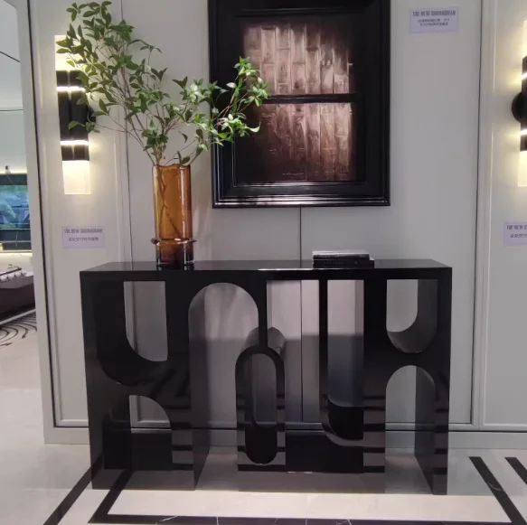 Modern Entryway Console Table with Open Storage Shelves, Free-Combination Entrance Hallway