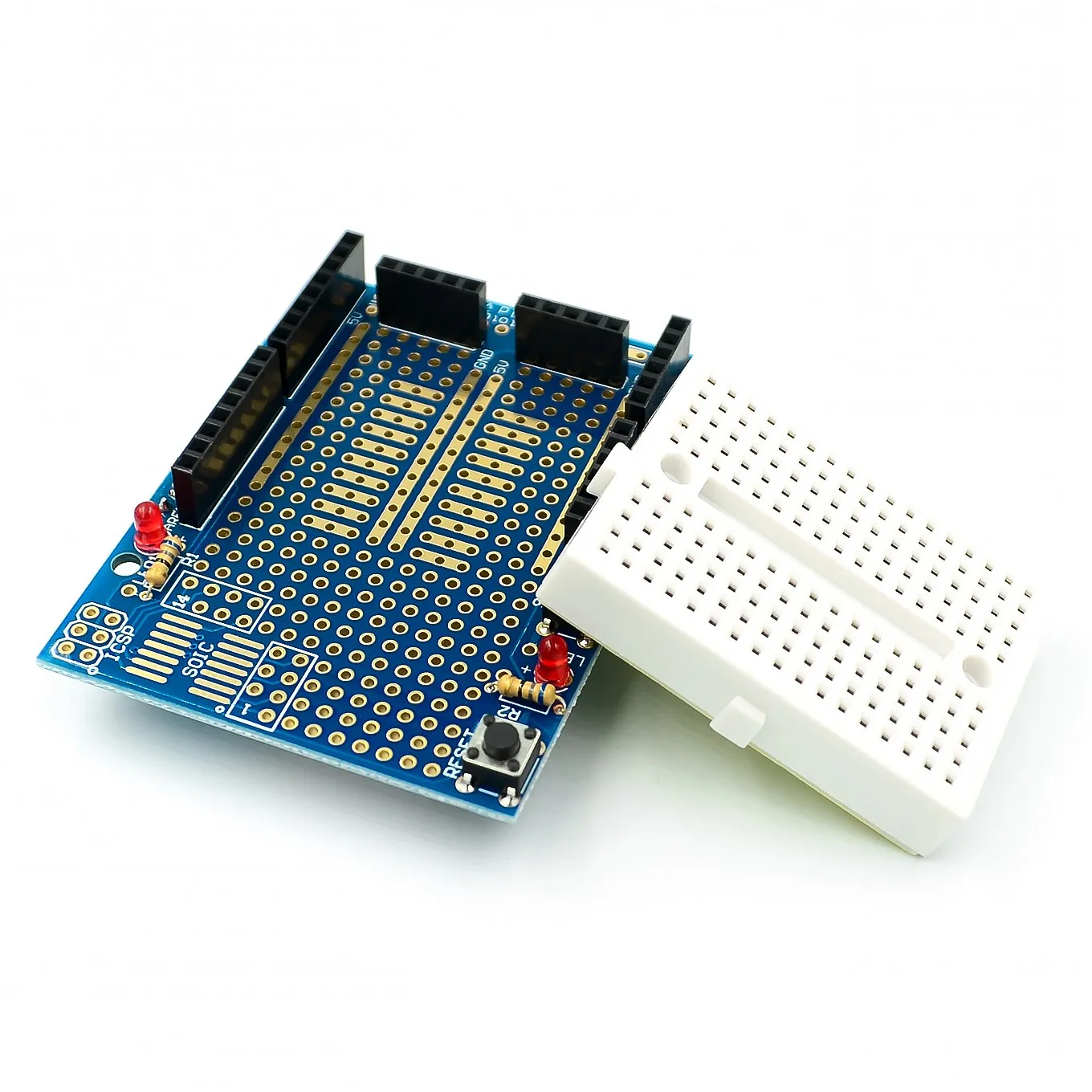 UNO Proto Shield prototype expansion board with SYB-170 mini breadboard based UNO ProtoShield