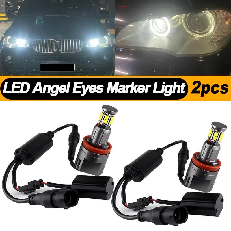 

2PCS For BMW 1 5 6 7 series E82 E87 E60 E61 E63 E64 F01 F02 LED Angel Eyes Marker Lights Bulb CANbus Error Free H8 120W
