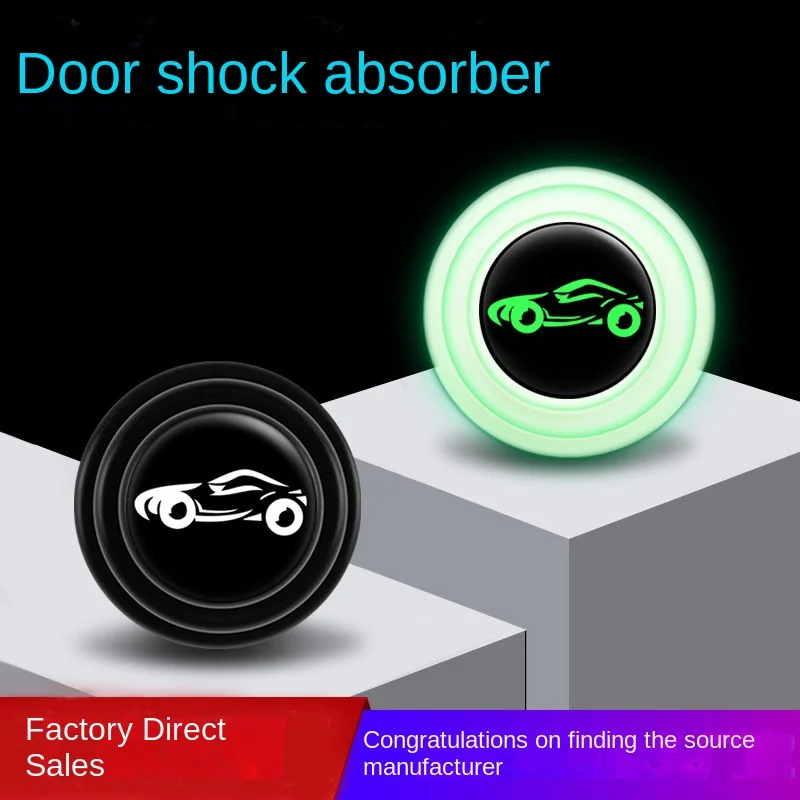 4PCS Car Door Shock-absorbing Pad Silent Pad Sticker Car Trunk Sound Insulation Pad Thick Pad Sticker Luminous Car Accessories