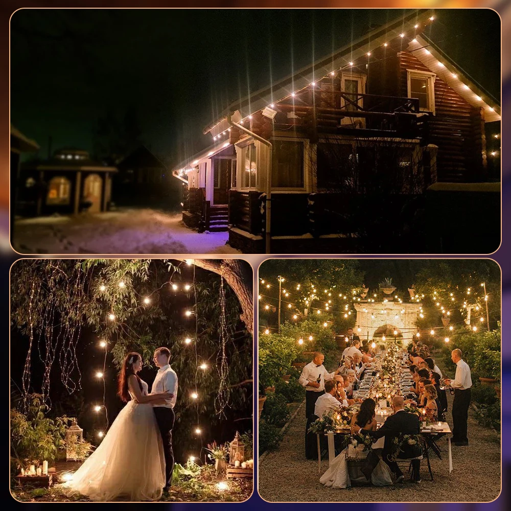 في الهواء الطلق جارلاند ضوء سلسلة 8 متر 24 متر 30 متر 36 متر غلوب لمبة الجنية سلسلة ضوء لقضاء عطلة الزفاف حديقة عيد الميلاد Decotive مصباح #6