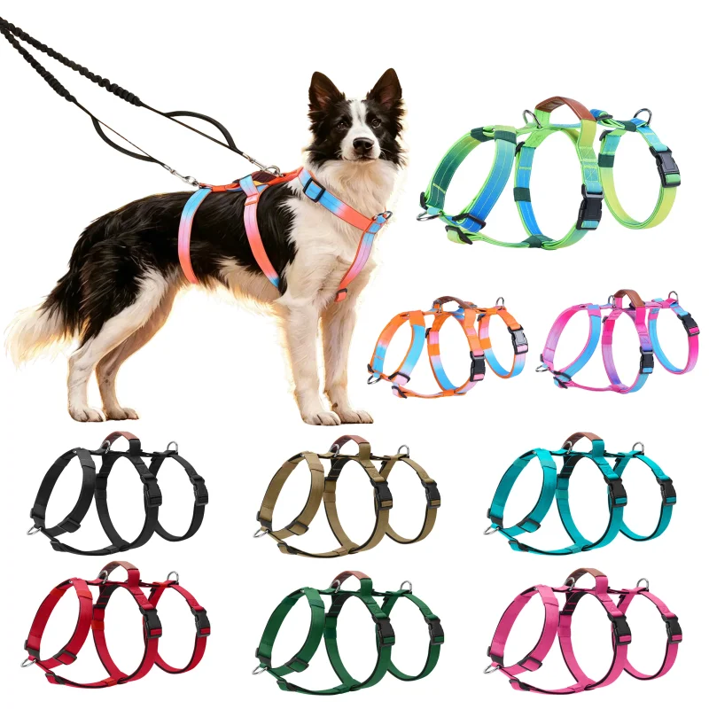 Outdoor Anti-Zug-Hundegeschirr für große Hunde, ausbruchsichere Weste, Hundegeschirr, Halsbänder, Nylon-Brustgurt für große Hunde, Trainingszubehör